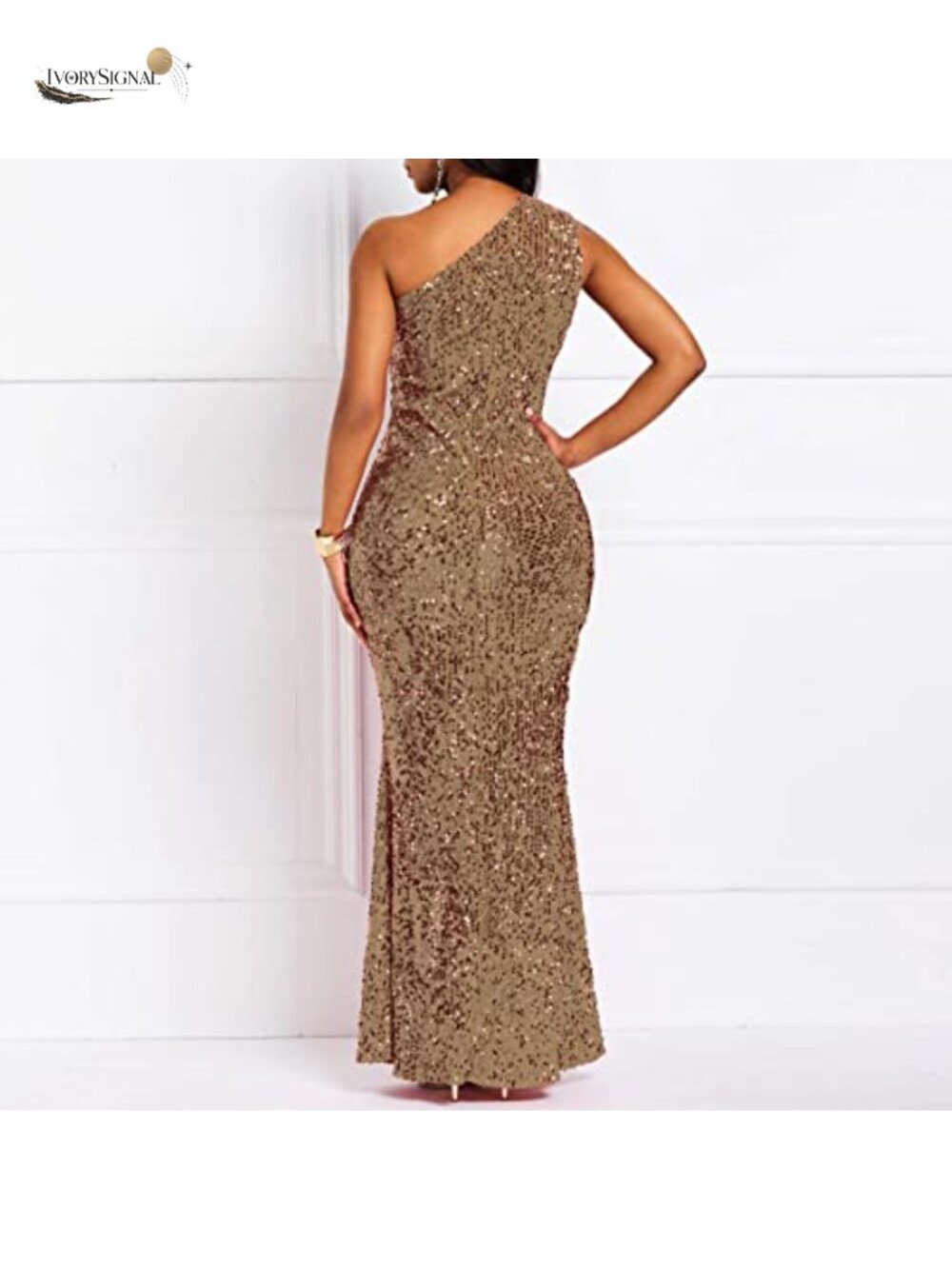 Women's Sequin Mermaid Maxi Dress Sleeveless Bodycon Party Gown